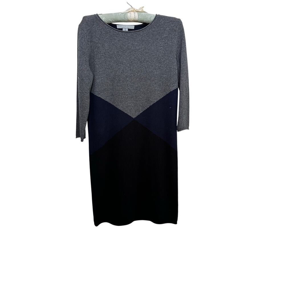 Sea Bleu Women's Blue Gray Wool Blended Long Sleeves Sweater Dress Size Small